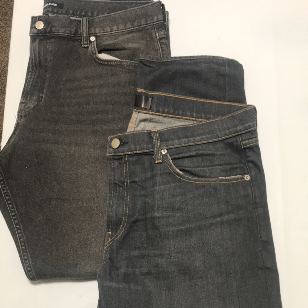 Pair of Calvin Klein jeans and a pair of J Brand